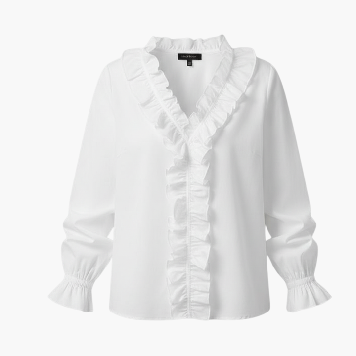 Caterina | Women's V-Neck Ruffle Blouse