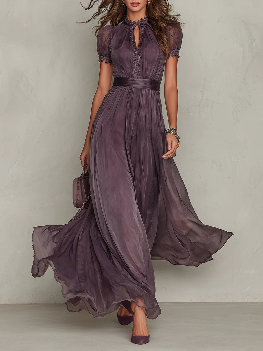 Celestine | Chiffon Keyhole Maxi Dress