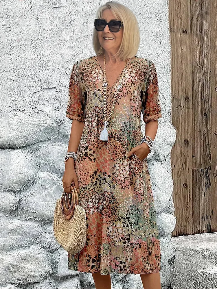 Delphine | Women's Printed Midi Dress