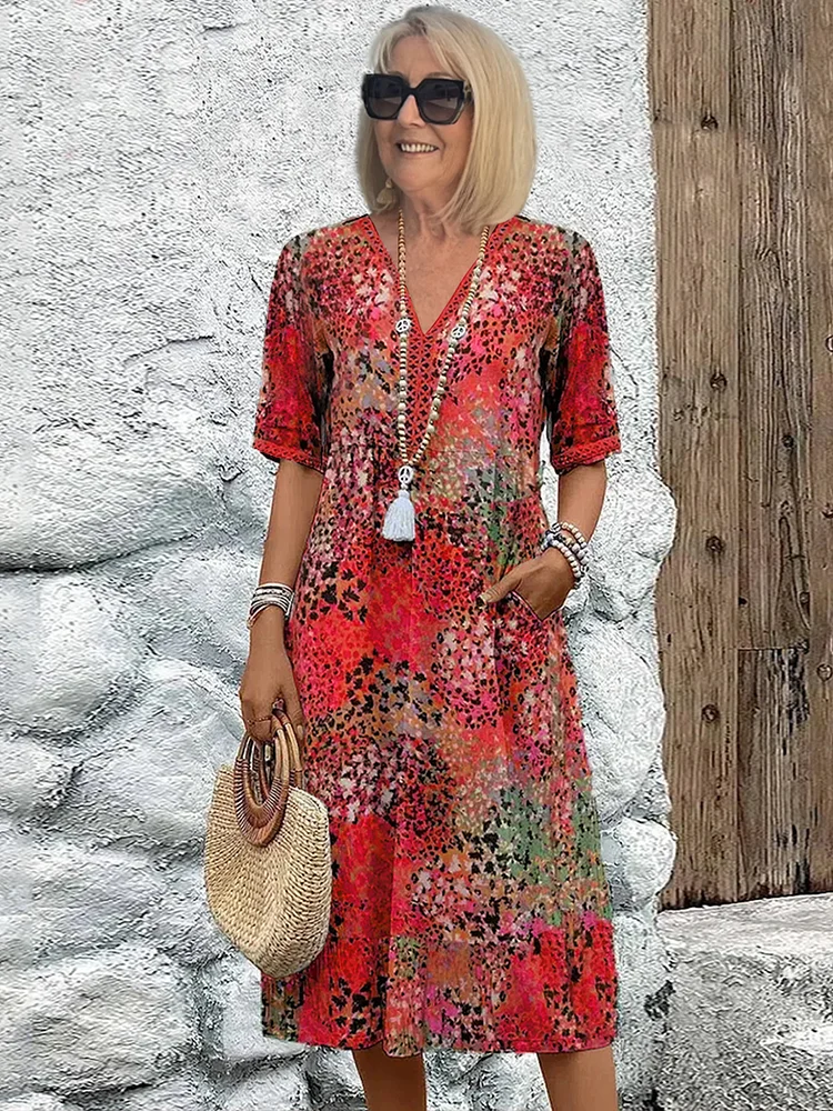Delphine | Women's Printed Midi Dress