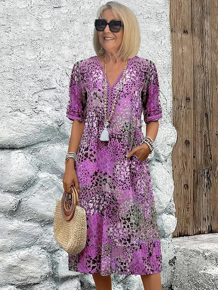 Delphine | Women's Printed Midi Dress