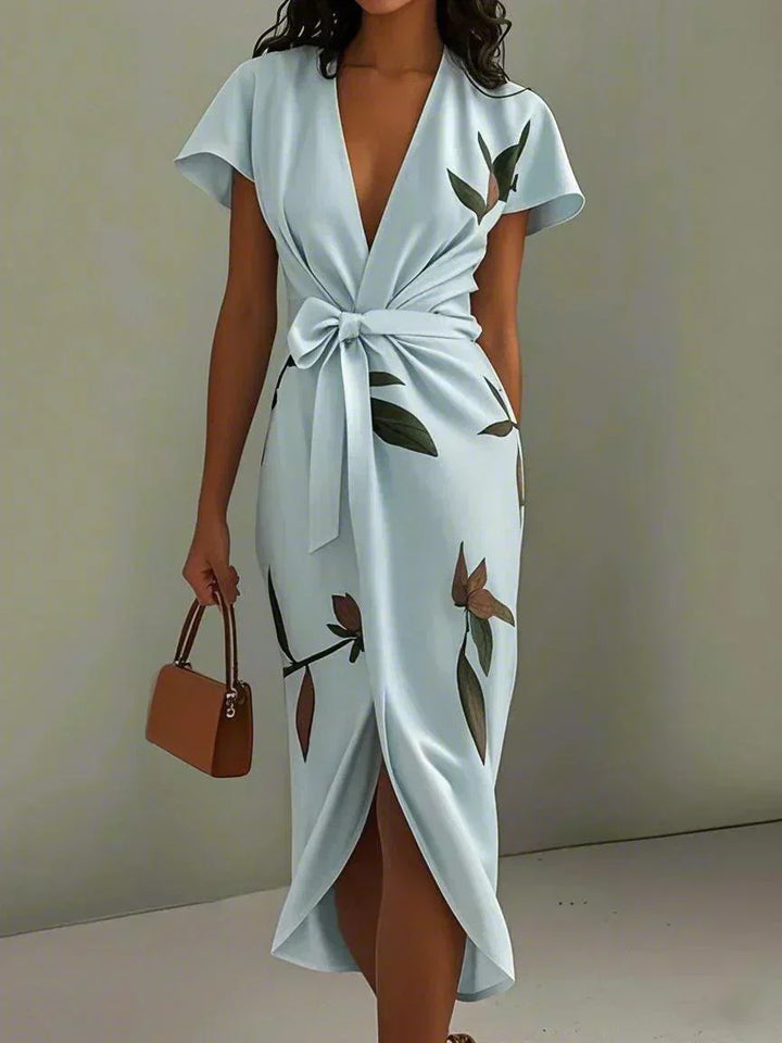 Viviana | Botanical Wrap Midi Dress