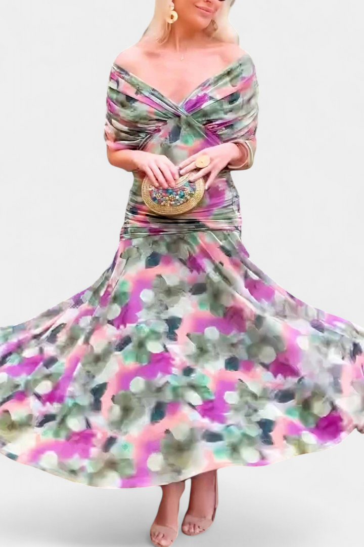 Persephone | Off-Shoulder Ruched Evening Dress