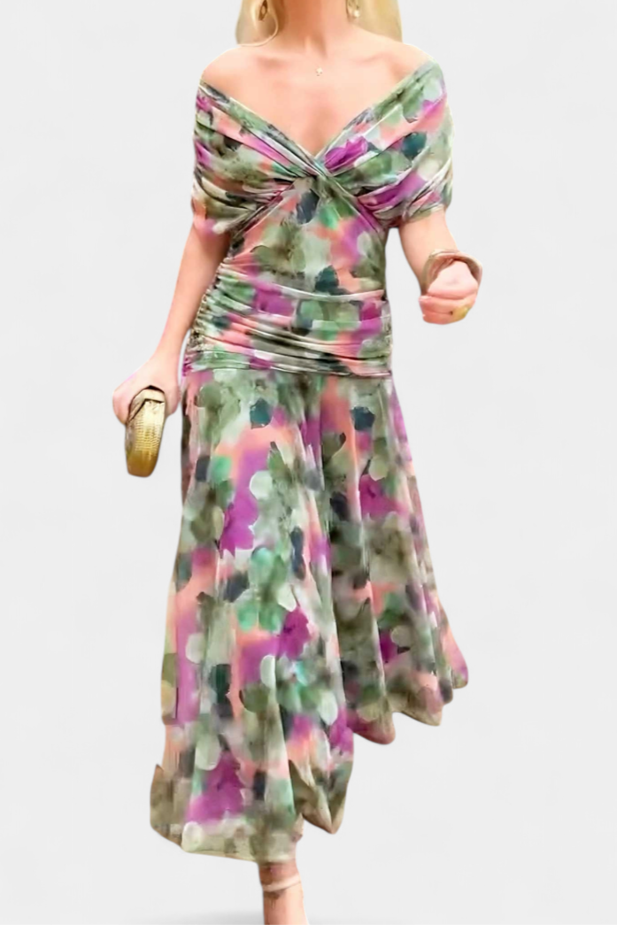 Persephone | Off-Shoulder Ruched Evening Dress