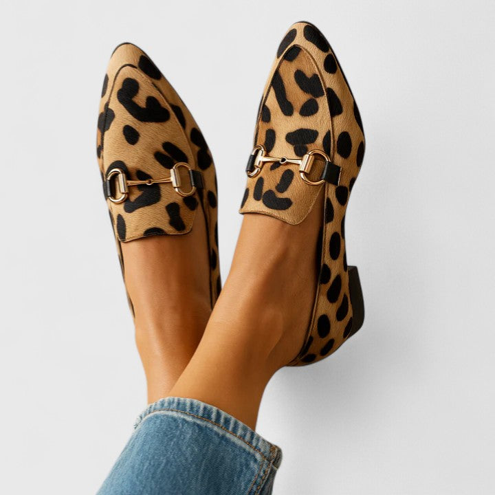 Hazel | Women's Animal Print Pointed Toe Loafers