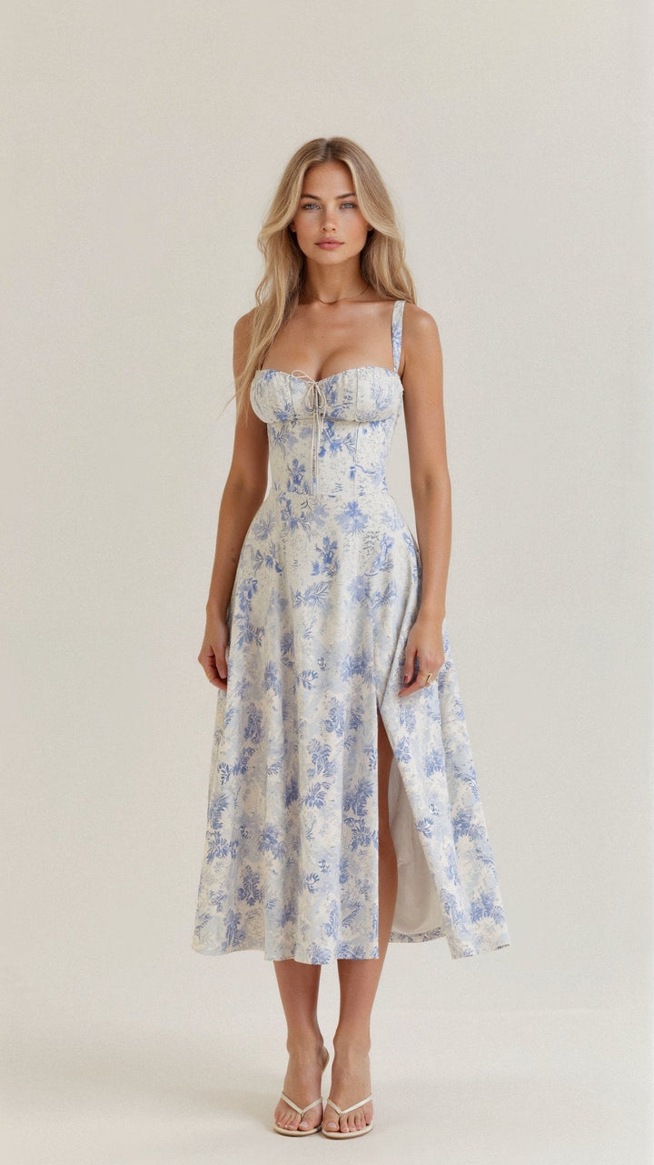 Octavia | Wedding Guest Bustier A-Line Maxi Dress