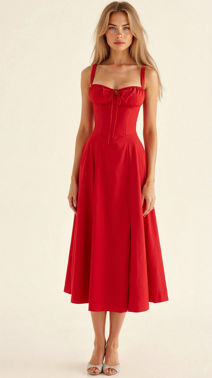 Octavia | Wedding Guest Bustier A-Line Maxi Dress