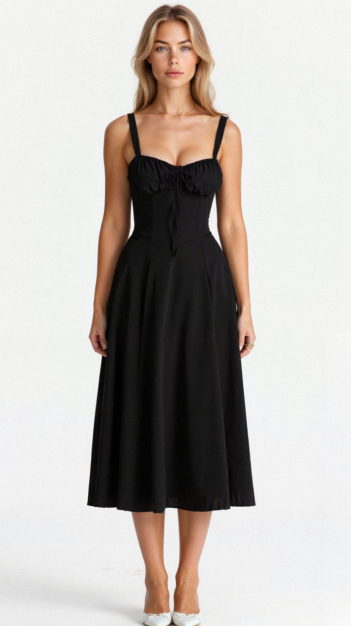 Octavia | Wedding Guest Bustier A-Line Maxi Dress